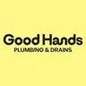 Good Hands Plumbing & Drains logo in bold black text on a pale yellow background.